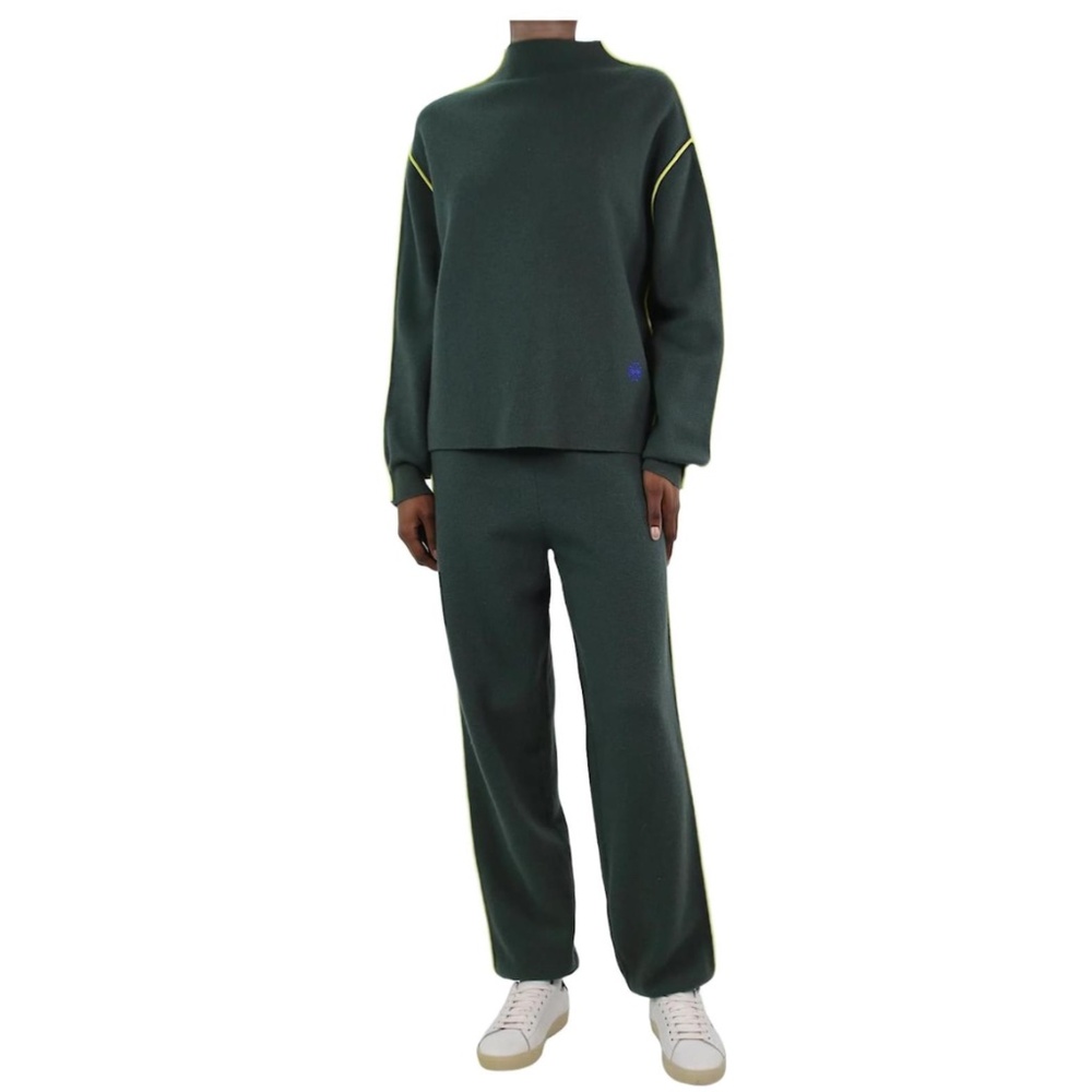 EUC! Tory Burch Sport Double Face Wool Mock Neck - Size M - Winter Olive - Picture 3 of 8